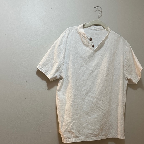 Unbranded Other - Men's White Casual Linen-like Shirt